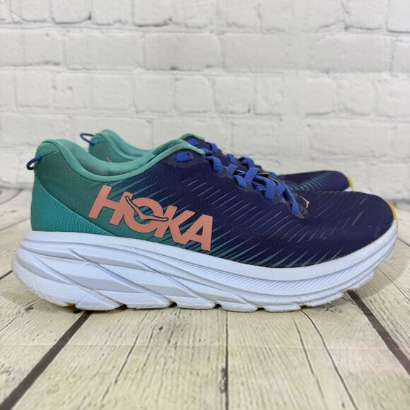 Hoka One One Shoes - Hoka One Rincon 3 Sneakers Men Size 8.5B Blue Teal Running Training Gym Shoes